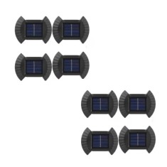 Set 8 lampi LED solare cu lumina bidirectionala pentru garduri, scari exterioare, senzor de lumina calda