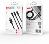 Cablu Incarcare USB-A - Lightning / microUSB / USB-C XO Design NB173, 18W, 1.2m, Negru