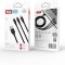 Cablu Incarcare USB-A - Lightning / microUSB / USB-C XO Design NB173, 18W, 1.2m, Negru