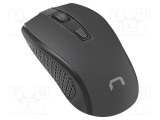 Mouse NATEC wireless USB A optic, 4 butoane, rază 10m, negru ergonomic