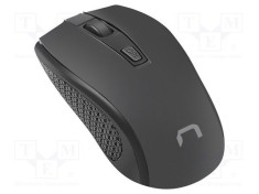 Mouse NATEC wireless USB A optic, 4 butoane, rază 10m, negru ergonomic