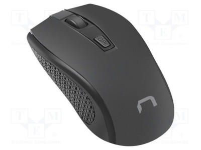 Mouse NATEC wireless USB A optic, 4 butoane, rază 10m, negru ergonomic foto