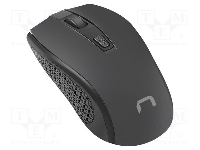 Mouse NATEC wireless USB A optic, 4 butoane, rază 10m, negru ergonomic