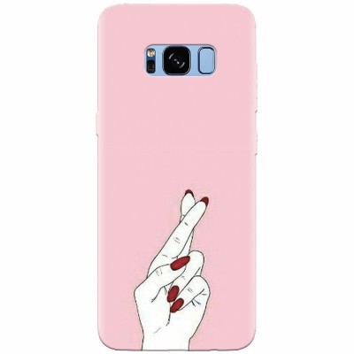 Husa silicon pentru Samsung S8 Plus, Pink Finger Cross foto