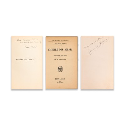 L. Collison-Morley, Histoire des Borgia, 1934, cu dedicație pentru Princesse Martha Bibescu și semnătura acesteia foto