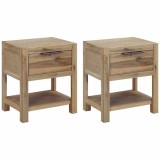 Cumpara ieftin Noptiere cu sertare, 2 buc., 40x30x48 cm, lemn masiv de acacia