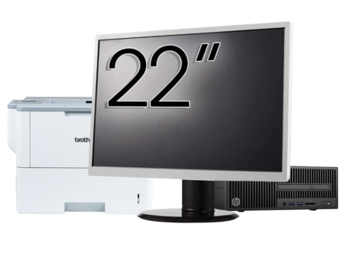 Pachet Calculator Second Hand HP 280 G2 SFF, Intel Core i3-6100 3.70GHz, 8GB DDR4, 500GB HDD, DVD-ROM + Monitor 22&amp;quot; &amp; Imprimanta Brother HL-L6300