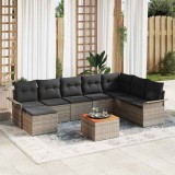 Cumpara ieftin Set de canapele pentru grădină cu pernă cu depozitare 9 pcs Gri