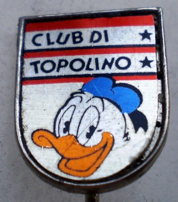 I.821 INSIGNA STICKPIN ITALIA CLUB DI TOPOLINO DONALD RATOIUL DISNEY foto