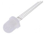 LED RGB 8mm 100-750mcd, 140&deg; - Lumină Colorată pentru Proiecte Electrice, Nr. Term: 4, Optosupply