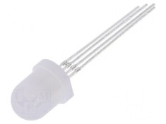 LED RGB 8mm 100-750mcd, 140&deg; - Lumină Colorată pentru Proiecte Electrice, Nr. Term: 4