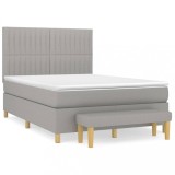 Cumpara ieftin Pat continental, gri deschis, 140x200 cm, material textil