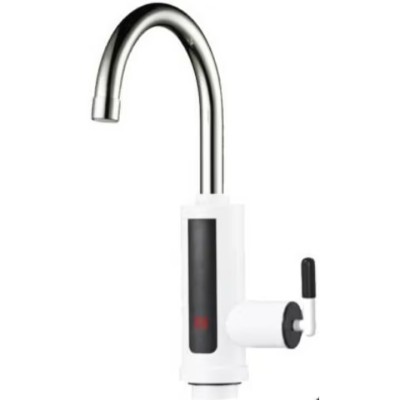 Robinet de incalzire a apei, electric, cu afisaj, ecran LED, rotire la 360 de grade, cu flux direct de apa, alb foto