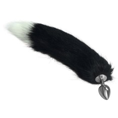 Metal Tail 1 - Dop anal, alb și negru, 8.5 cm