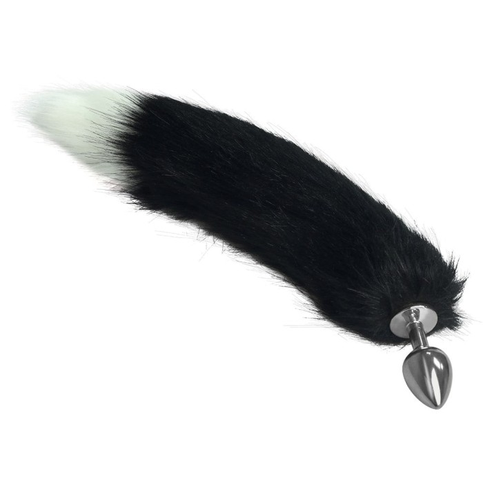 Metal Tail 1 - Dop anal, alb și negru, 8.5 cm