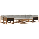 vidaXL Set de canapele de exterior 8 pcs Natural și Gri deschis 3382414