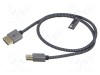 Cablu HDMI Goobay, 0,5m, textil, argintiu, HDMI 2.1, 8K, ecranat