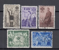 ROMANIA 1935 LP 110 O.E.T.R OFICIUL PENTRU EDUCATIA TINERETULUI ROMAN SERIE STAMPILATA