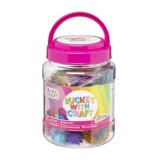 Cumpara ieftin Set accesorii Creative Craft - 3 tuburi de lipici in galetusa roz