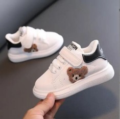Adidasi albi cu insertie neagra - Teddy (Marime Disponibila: Marimea 24) foto