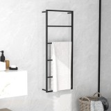 Suport Prosoape Negru vidaXL, Oțel, 45x10x115 cm - Suport Baie Elegant si Durabil