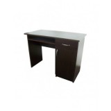 Birou cu spatiu depozitare pentru scolari, Pal Melaminat, sertar, 2 rafturi, polita glisanta tastatura, 100x52x76 cm, wenge