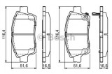 Set placute frana,frana disc TOYOTA COROLLA Limuzina (E12J, E12T) (2001 - 2008) BOSCH 0 986 424 803