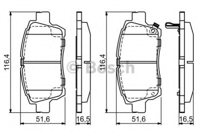 Set placute frana,frana disc TOYOTA COROLLA Verso (ZDE12, CDE12) (2001 - 2004) BOSCH 0 986 424 803 foto