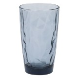 Pahar pentru bauturi,design diamant,sticla,blue ocean,470 ml, Oem