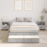 vidaXL cadru de pat cu depozitare gri ciment 120x190 cm
