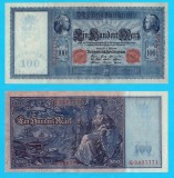 Germania (pick 42) 100 Mark 1910 aUNC; Sigiliu Rosu; Mercur și Ceres
