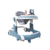 Premergator cu 6 roti silentioase, sezut reglabil, pliere usoara, albastru, 6 luni+