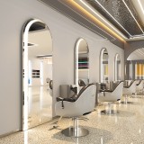 Consola de coafură consola de frizerie consola de cosmetică oglindă LED cu ramă de aluminiu 180x80 STD