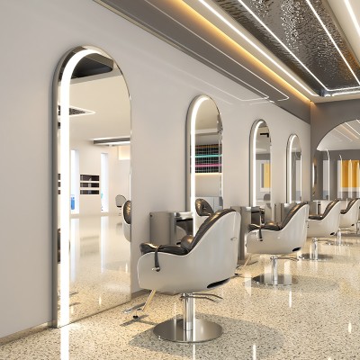 Consola de coafură consola de frizerie consola de cosmetică oglindă LED cu ramă de aluminiu 180x80 STD foto