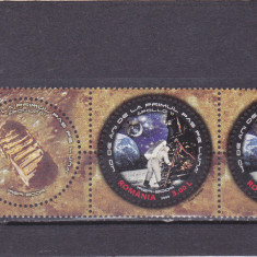 2009 LP 1836 b APOLLO11-40 ANI PRIMUL PAS AL OMULUI PE LUNA TIMBRU+VINIETA MNH