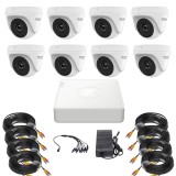Sistem supraveghere interior Hikvision HiWatch, 8 camere 5MP, IR 20m, DVR