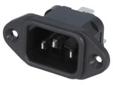 Conector Alimentare AC Soclu Tată 10A 250VAC IEC 60320