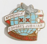 INSIGNA APIMONDIA XX CONGRES JUBILIAR APICULTURA AGRICULTURA ALBINE ALBINA CU DEFECT ( CITITI DESCRIEREA )