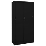 Cumpara ieftin Dulap de birou cu usa glisanta, negru, 90x40x180 cm, otel
