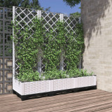 VidaXL Jardinieră de grădină cu spalier, alb, 120x40x121,5 cm, PP