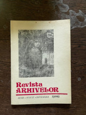 Revista Arhivelor Iunie - August - Septembrie 3 / 1992 foto