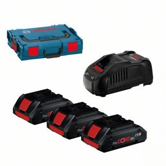 Set acumulatori si incarcator 3x ProCORE Li-Ion, 18 V, 4 Ah, valiza speciala - 3165140981361 foto