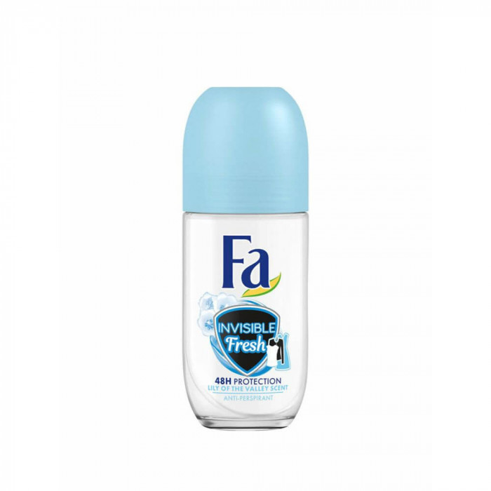 Deodorant FA Roll On, Lacramioare, 50 ml, 48 h Protectie, Formula Vegana, Deodorant Fa Invisible Fresh, Deodorant Parfum de Lacramioara, Deodorant Rol