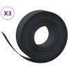 Borduri de gradina, 3 buc, negru, 10 m 15 cm, polietilena