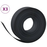 Cumpara ieftin Borduri de gradina, 3 buc, negru, 10 m 15 cm, polietilena