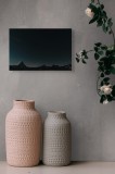Tablou Canvas, "Cerul &icirc;nstelat și linia orizontului montan", Stele, Cer, Noapte, Munti, Siluete, Meteorit, Calm, Frumos, Infinit, 39 x 26 cm, CMCLASS