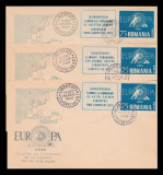 1960 Exil Romania, 3 FDC Europa perechi dt. cu vignete trilingve, Emisiunea 22, Romania de la 1950, Istorie