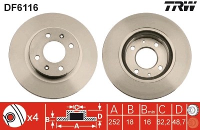 TRW DF6116 Disc frana foto
