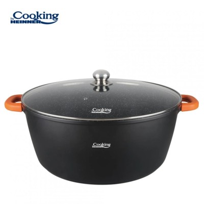 SEMIOALA ALUMINIU+CAPAC 44X19 CM,23L,DARK LINE, COOKING BY HEINNER foto