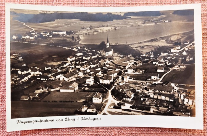 Fotografie din avion a localitatii Obing, Oberbayern - Necirculata